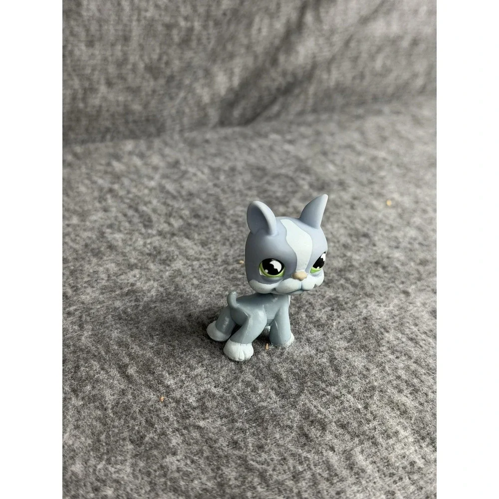 Hasbro Littlest Pet Shop‎ Gray Boston Terrier Dog #857 Figure 2004 LPS Toy C-037